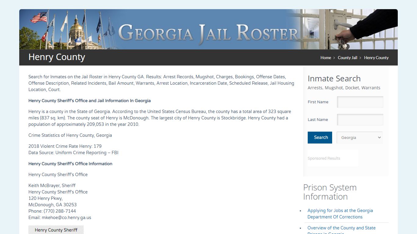 Henry County | Georgia Jail Inmate Search